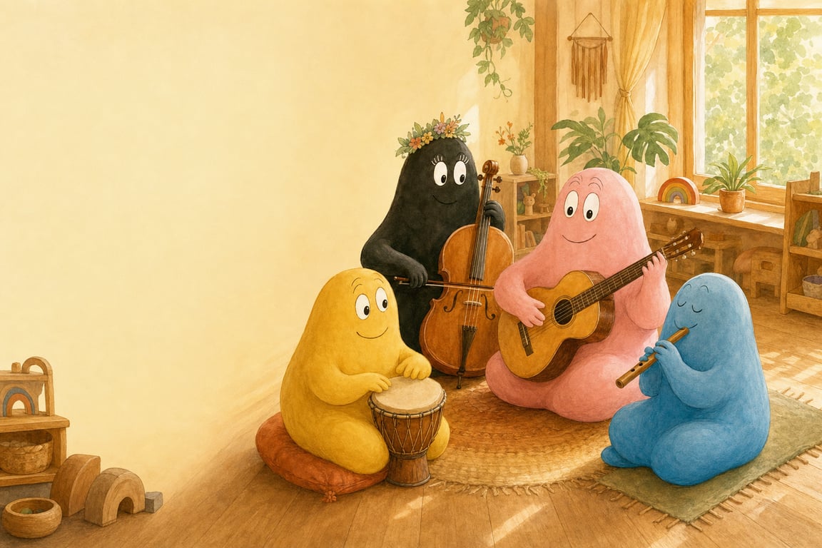 Illustration of musicians playing together